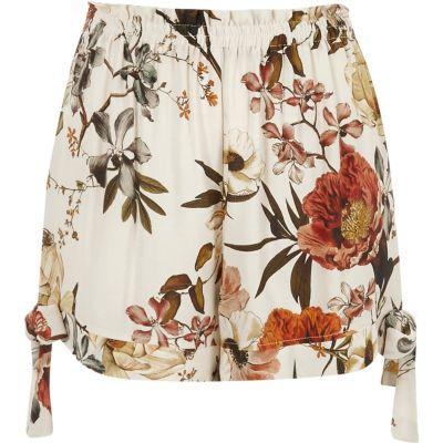 River Island Womens Floral Print Bow Hem Shorts