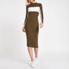 River Island Womens Colour Block Bodycon Midi Dress