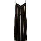 River Island Womens Stripe Lace Panel Slip Dress