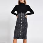 River Island Womens High Corset Waisted Denim Skirt
