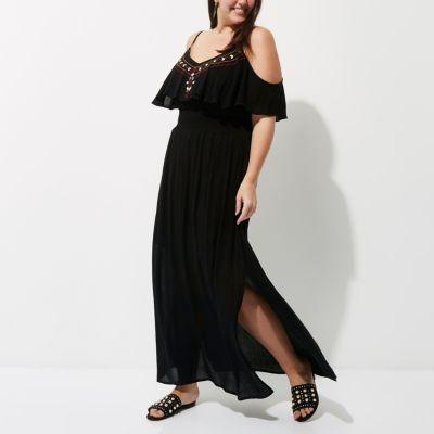River Island Womens Plus Embroidered Maxi Dress