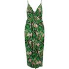 River Island Womens Palm Print Twist Front Knot Dress