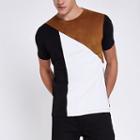 River Island Mens Asymmetric Color Block T-shirt