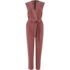 River Island Womens Rust Tie Waist Tailored Jumpsuit