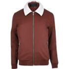 River Island Mens Rust Fleece Collar Harrington Jacket