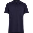 River Island Mensnavy Textured Polo Shirt