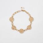 River Island Womens Gold Tone Medallion Chain Necklace