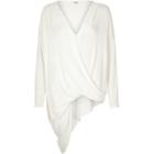 River Island Womens Knitted Draped Front Asymmetric Top