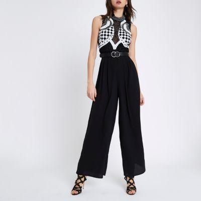 River Island Womens Embellished Harlequin Wide Leg Jumpsuit
