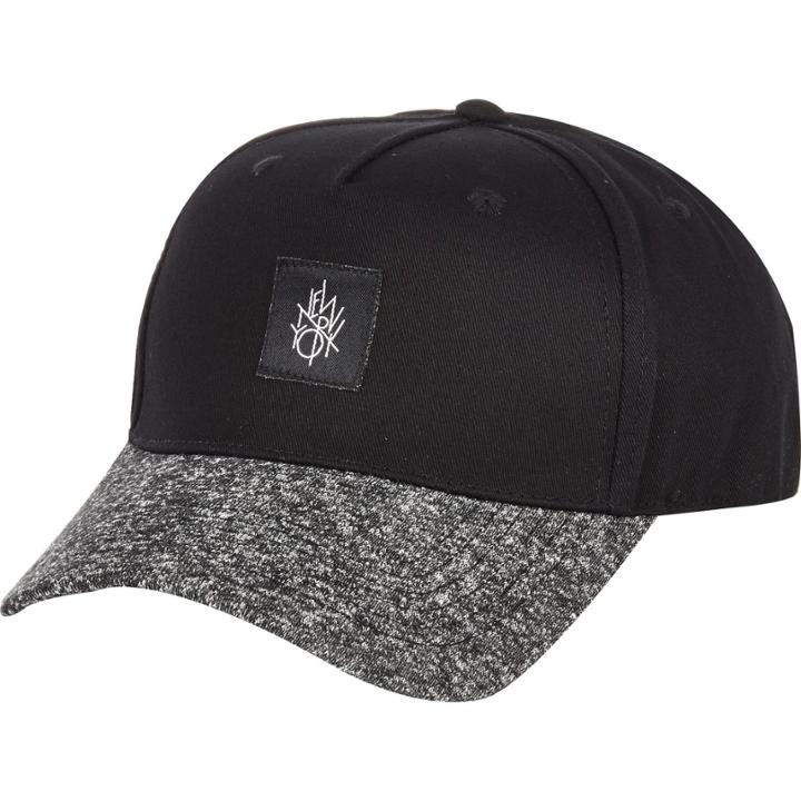 River Island Mensblack Contrast Peak Trucker Cap