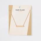 River Island Womens Gold Plated Bar Necklace