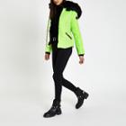 River Island Womens Neon Faux Fur Hood Padded Coat