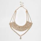 River Island Womens Gold Tone Statement Drop Necklace