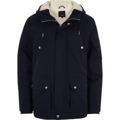 River Island Mens Borg Lined Hooded Jacket