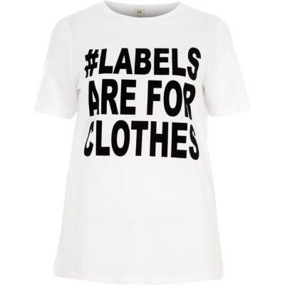 River Island Womens White Ditch The Label Charity Fitted T-shirt