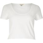 River Island Womens White Scoop Neck Crop Top