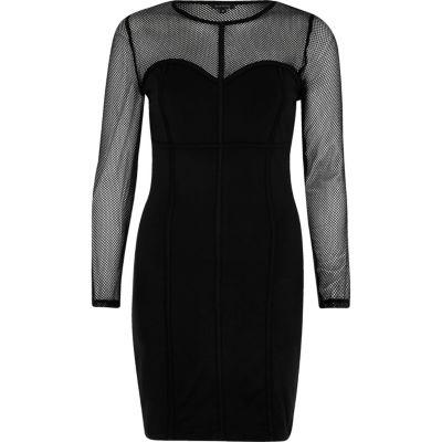 River Island Womens Mesh Corset Seam Bodycon Dress