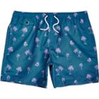 River Island Mensblue Palm Tree Print Swim Shorts