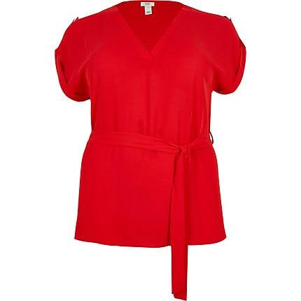 River Island Womens Plus Tie Waist Top