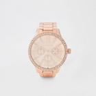 River Island Womens Rose Gold Color Chain Link Strap Watch