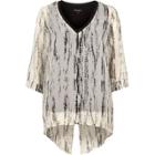 River Island Womens White Print Layered Top