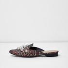 River Island Womens Jacquard Pearl And Bead Backless Loafers