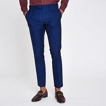 River Island Mens Bright Skinny Fit Suit Pants