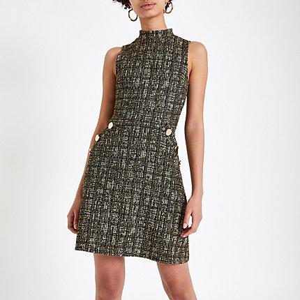 River Island Womens Boucle High Neck Dress