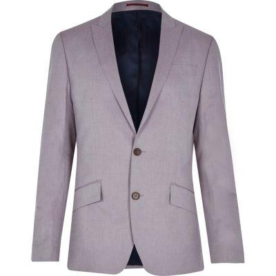 River Island Mens Linen-blend Slim Blazer