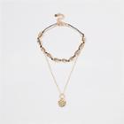 River Island Womens Gold Tone Shell Necklace Multipack