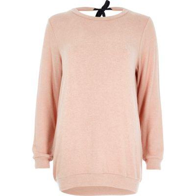 River Island Womens Blush Tie Back Top