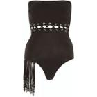 River Island Womens Lace Up Tassel Swimsuit