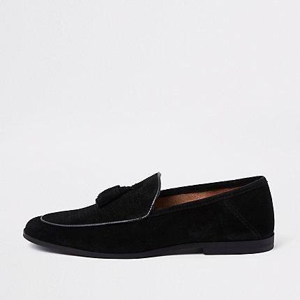 River Island Mens Textured Suede Tassel Loafer