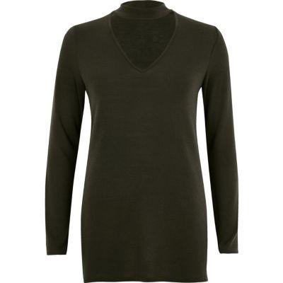 River Island Womens Choker Knit Top