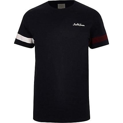 River Island Mens Jack And Jones Stripe Sleeve T-shirt