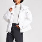 River Island Womens Dua Lipa X Pepe Jeans White Crop Puffer Coat