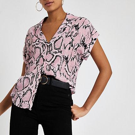 River Island Womens Snake Print Loose Fit Shirt