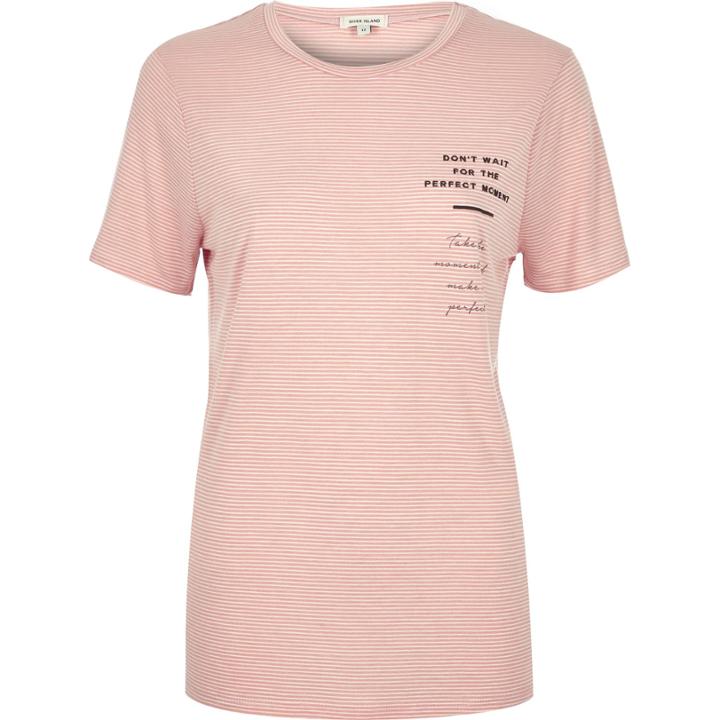 River Island Womens Stripe Perfect Moment Fitted T-shirt