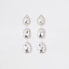 River Island Womens Silver Rhinestone Mixed Shape Drop Earrings