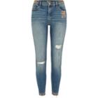 River Island Womens Amelie Copper Foil Super Skinny Jean