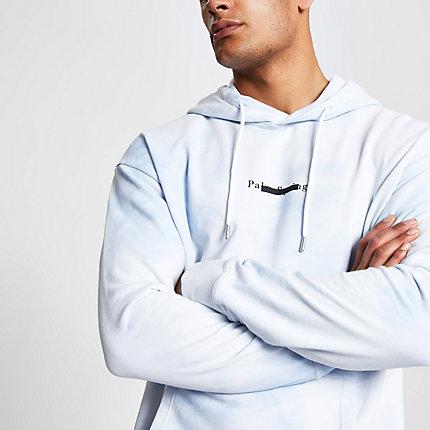 River Island Mens Tie Dye Slim Fit Hoodie