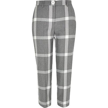 River Island Womens Petite Check Cigarette Trousers