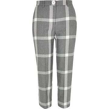 River Island Womens Petite Check Cigarette Trousers