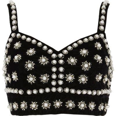River Island Womens Faux Pearl Embellished Bralet