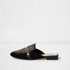 River Island Womens Lace Cut Out Snaffle Backless Loafers