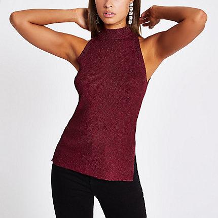 River Island Womens Knit Sleeveless Racer Vest