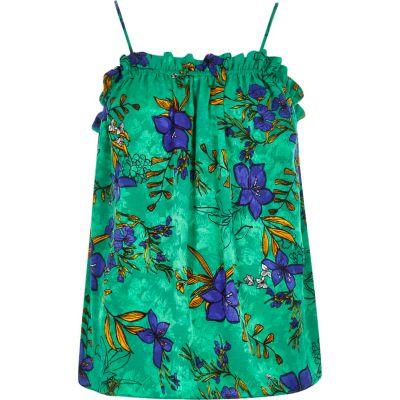 River Island Womens Floral Frill Neck Cami Top