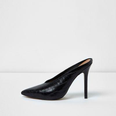 River Island Womens Pointed High Vamp Stiletto Mules