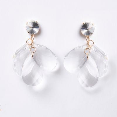 River Island Womens Gold Tone Layered Jewel Drop Earrings