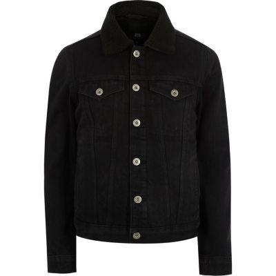 River Island Mens Fleece Collar Denim Jacket